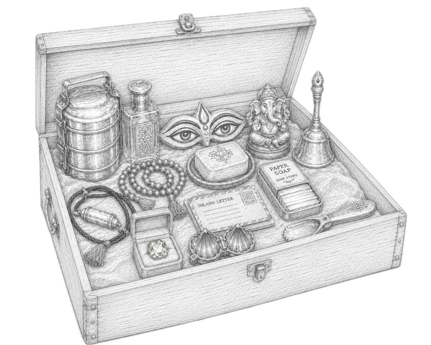 The Box — a wooden crate of everyday Indian objects